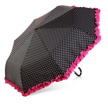 Fashional 3 folding woman beautiful dots umbrella