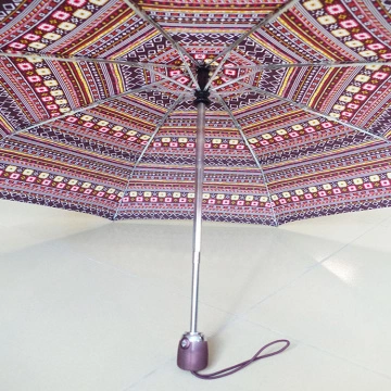 Ethnic style fully automatic 21 inch women umbrella