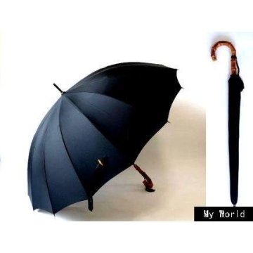 25英寸半自动木柄男士雨伞