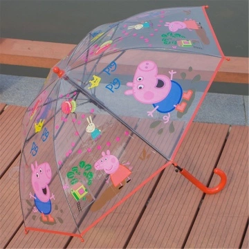  Kid Peppa Pig自动促销透明雨伞