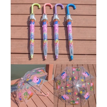 Kid Peppa Pig Auto Promotion Transparent Umbrella
