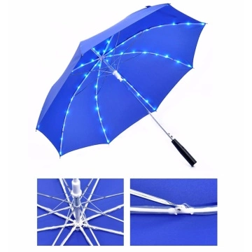 Kids umbrella with LED light on ribs