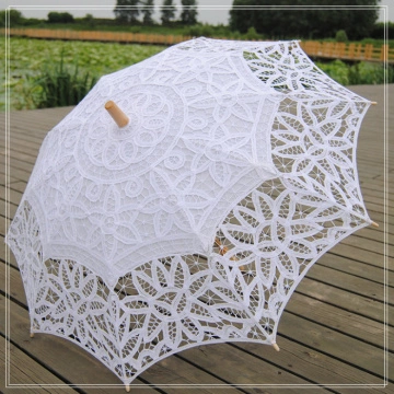 Handtailor high-end lace wedding white lace umbrella