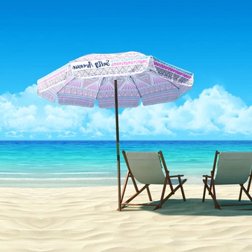 促销防紫外线木杆沙滩伞