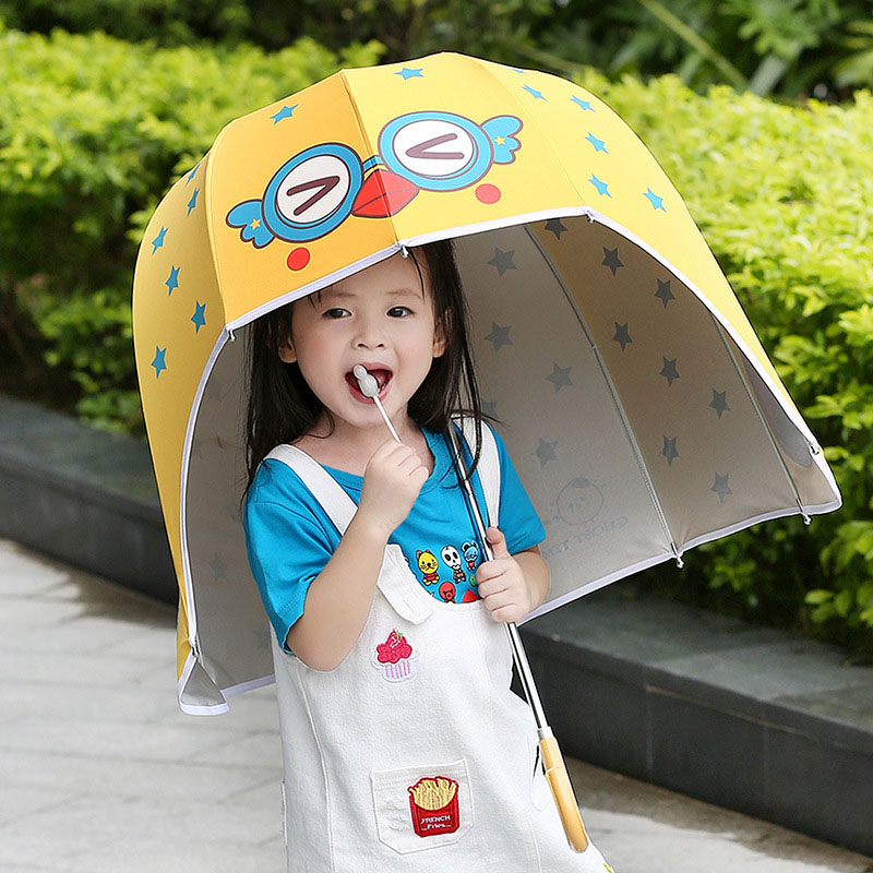 Dome sturdy helmet shaped rain kid umbrella02