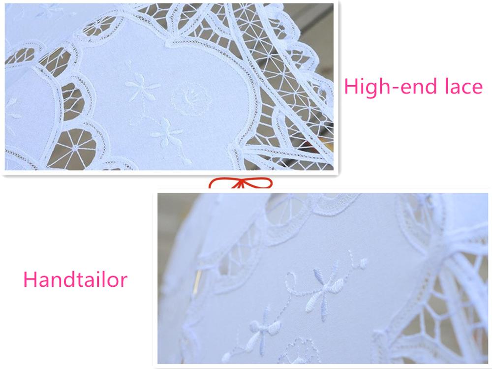 Handtailor high-end lace wedding white lace umbrella