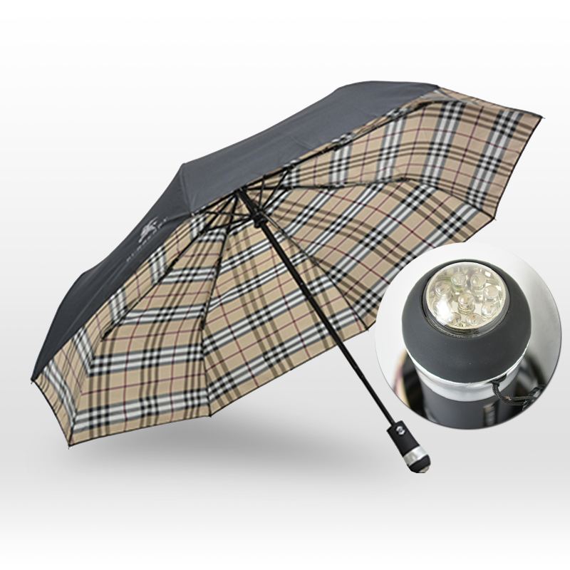 Business Gift Creative Flashlight Windproof Fold LED Umbrella handler
