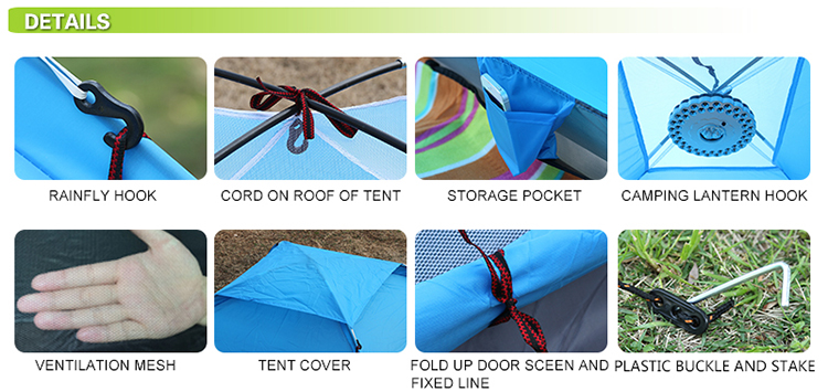 4 person pu coated waterproof taffeta tent detail