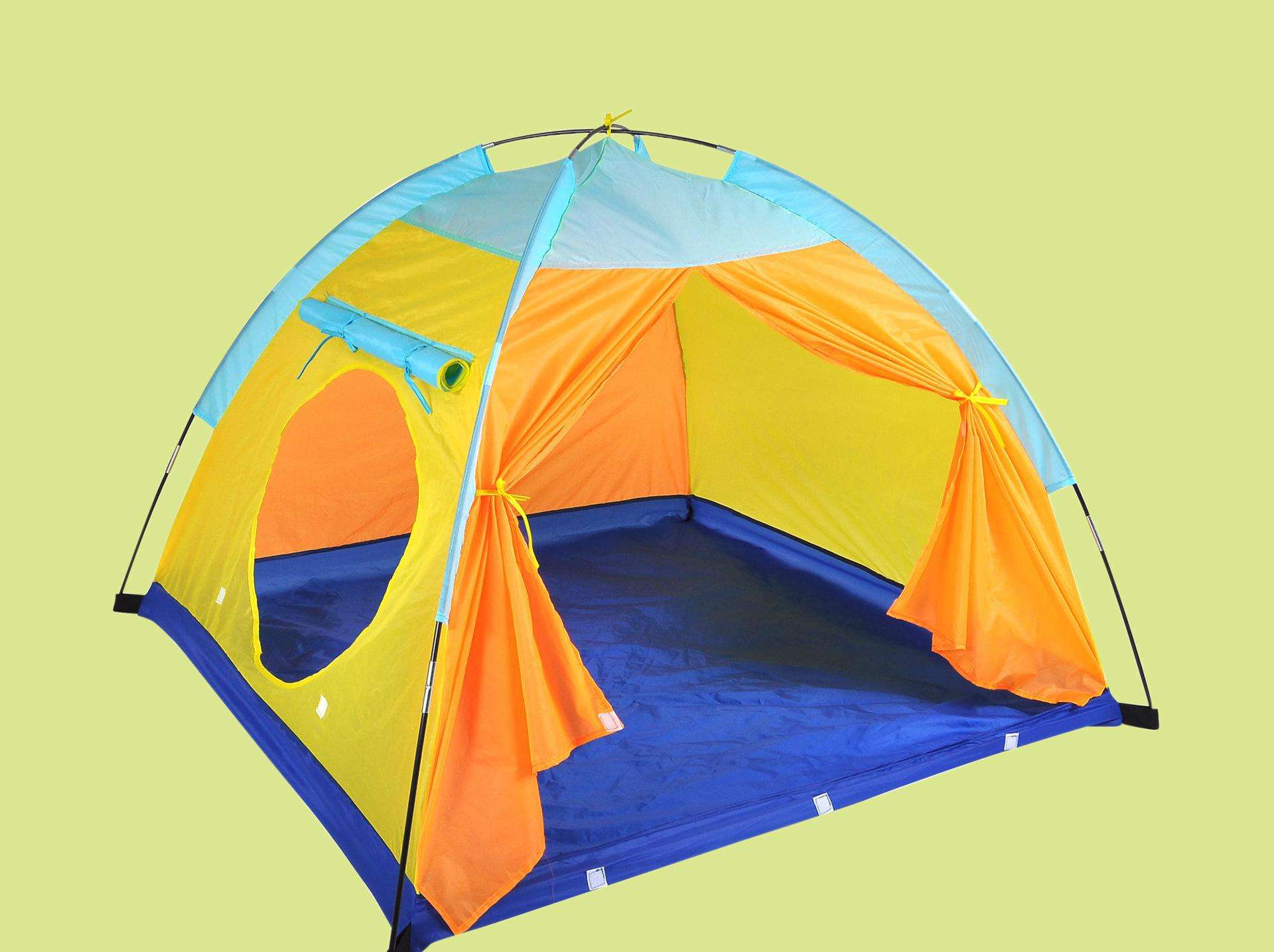 Portable kids playing tent home sleeping orange