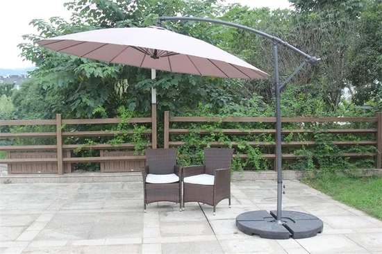 Custom 2.7m 18-Rib Fiberglass Banana Cantilever Patio Umbrella Custom 2.7m 18-Rib Fiberglass Banana Cantilever Patio Umbrella