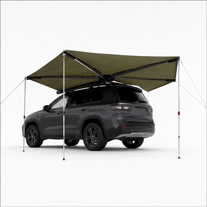 Custom 270-Degree Vehicle Side Awning with Aluminium Arms Custom 270-Degree Vehicle Side Awning with Aluminium Arms