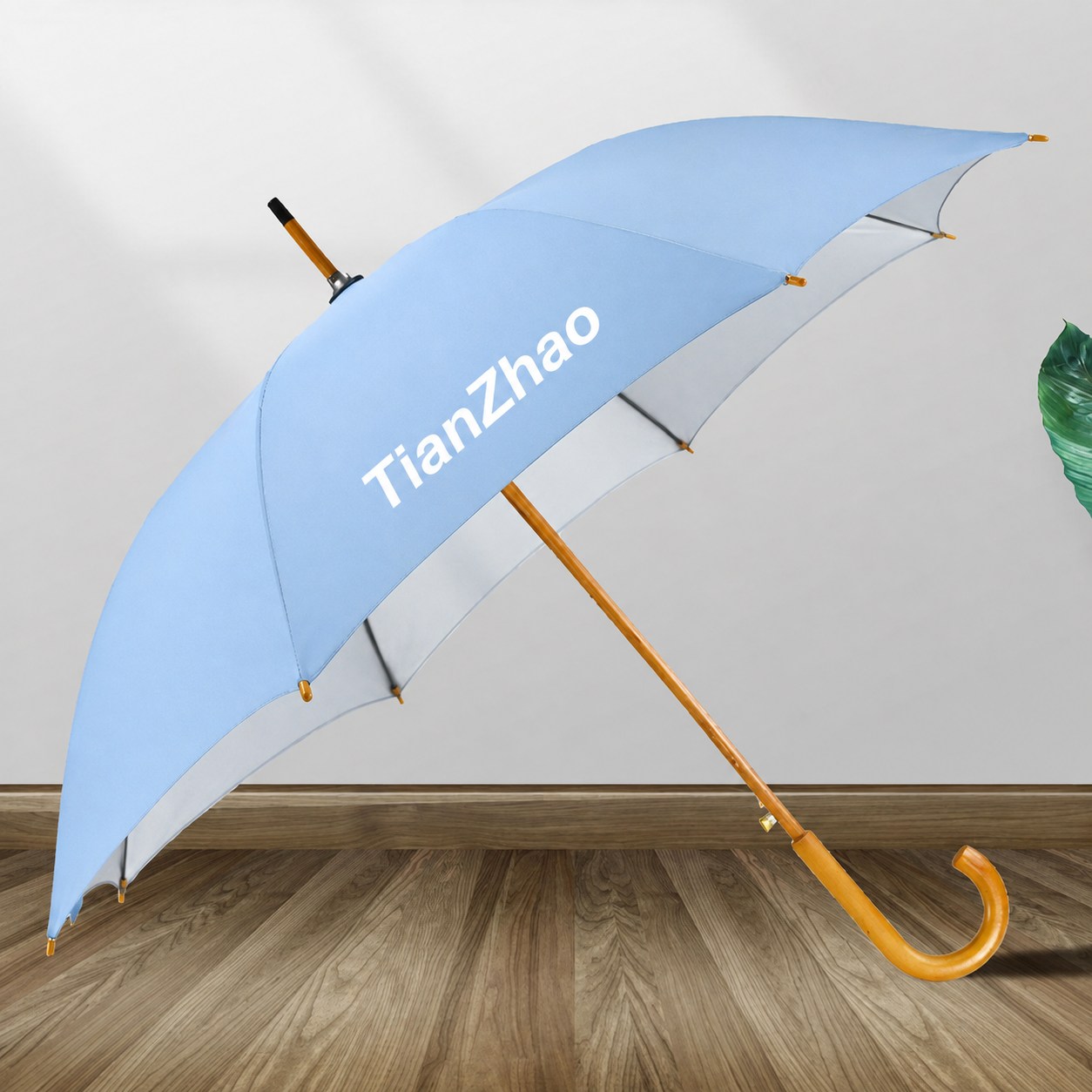 Custom 8-Rib Wooden Handle Promotional Golf Umbrella Custom 8-Rib Wooden Handle Promotional Golf Umbrella