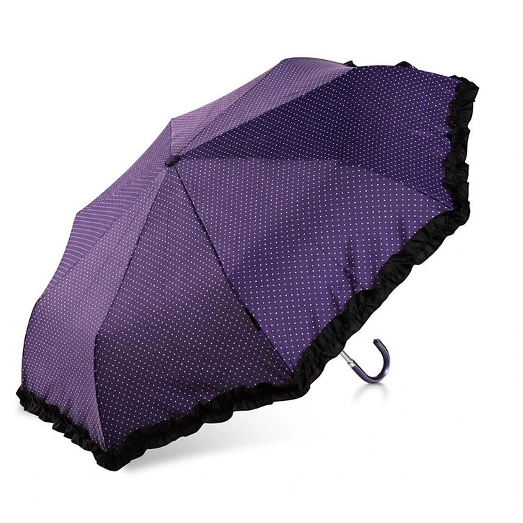 3 Folding Women Dots Umbrella